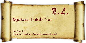 Nyakas Lukács névjegykártya
